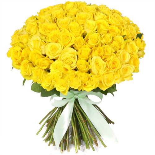 101 желтая роза с доставкой по Киришам